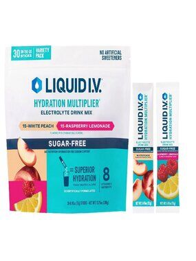 Liquid I.V. Electrolyte Drink Mix White Peach & Raspberry Lemonade 30 Sticks